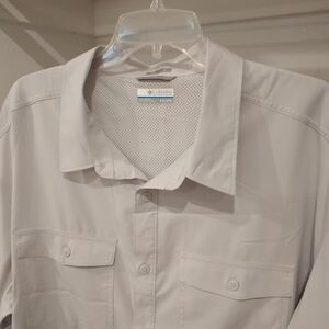 Columbia Light Gray Button-Up Shirt XXL